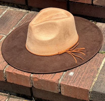 Two Toned Suede Hat Blank, Hat for Burning, Hat Pyrography, Fedora Hat, Wide Brim Hat, Hat for Engraving - AccessorizmeeWholesale