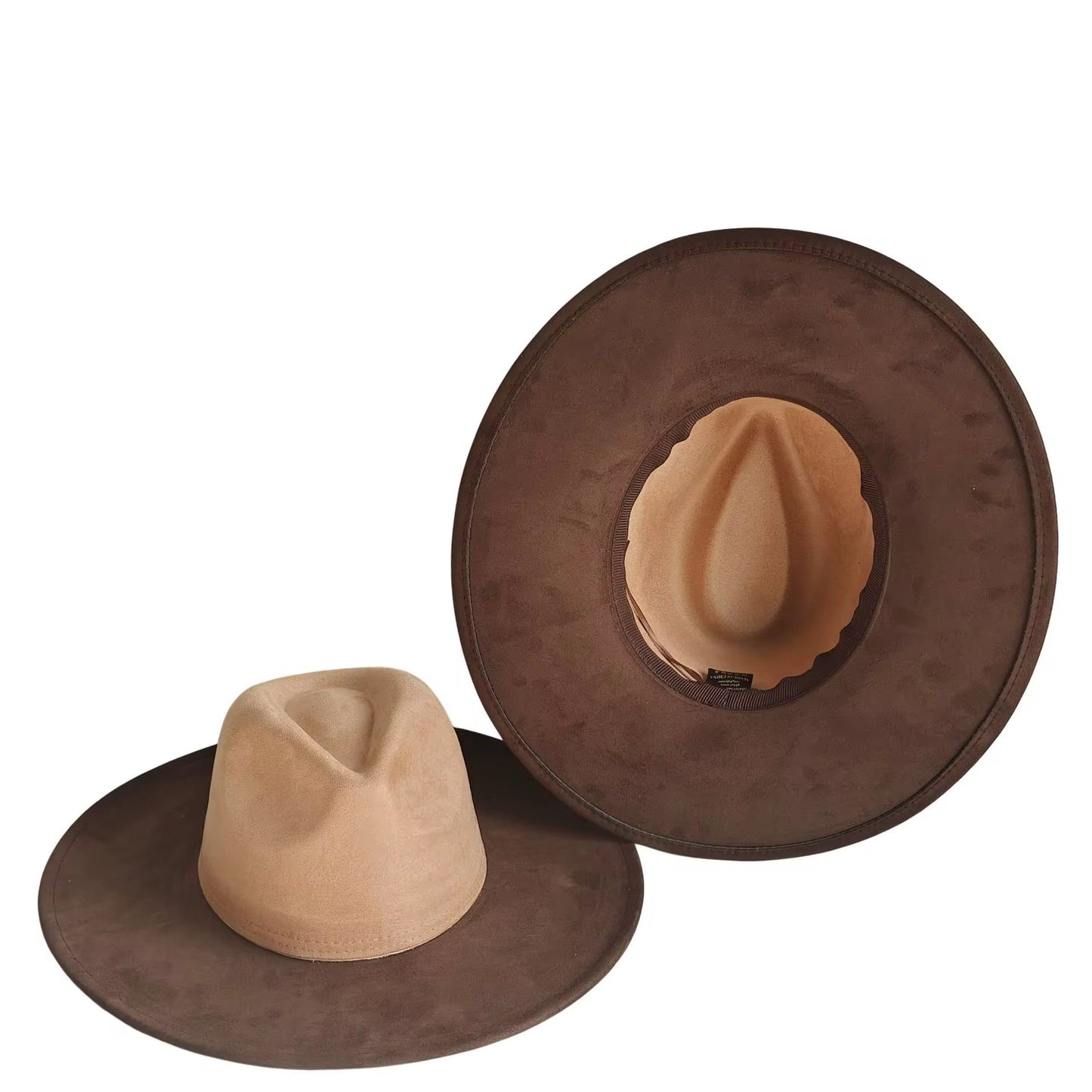 Two Toned Suede Hat Blank, Hat for Burning, Hat Pyrography, Fedora Hat, Wide Brim Hat, Hat for Engraving - AccessorizmeeWholesale
