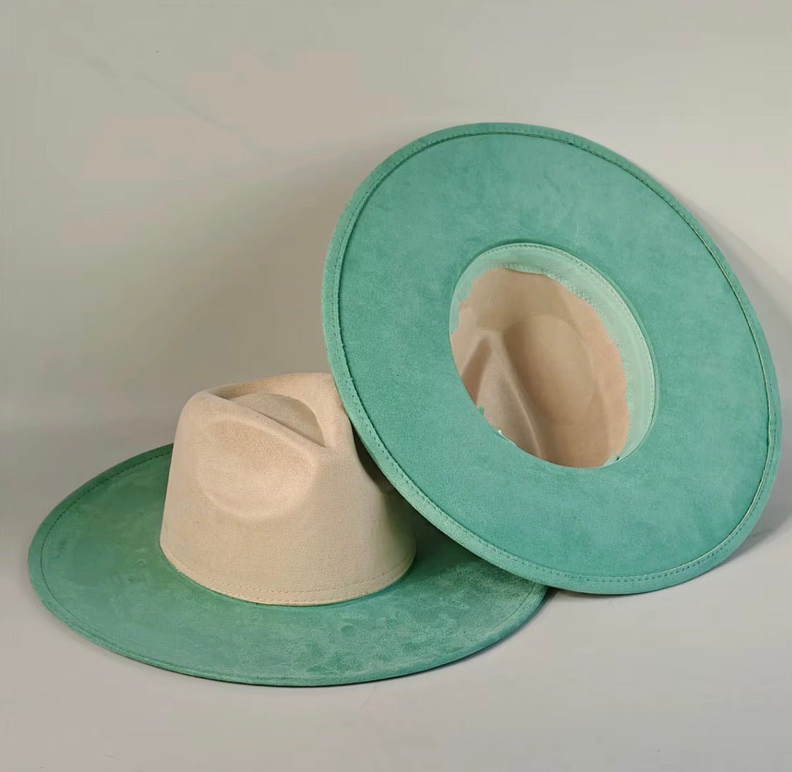 Two Toned Suede Hat Blank, Hat for Burning, Hat Pyrography, Fedora Hat, Wide Brim Hat, Hat for Engraving - AccessorizmeeWholesale