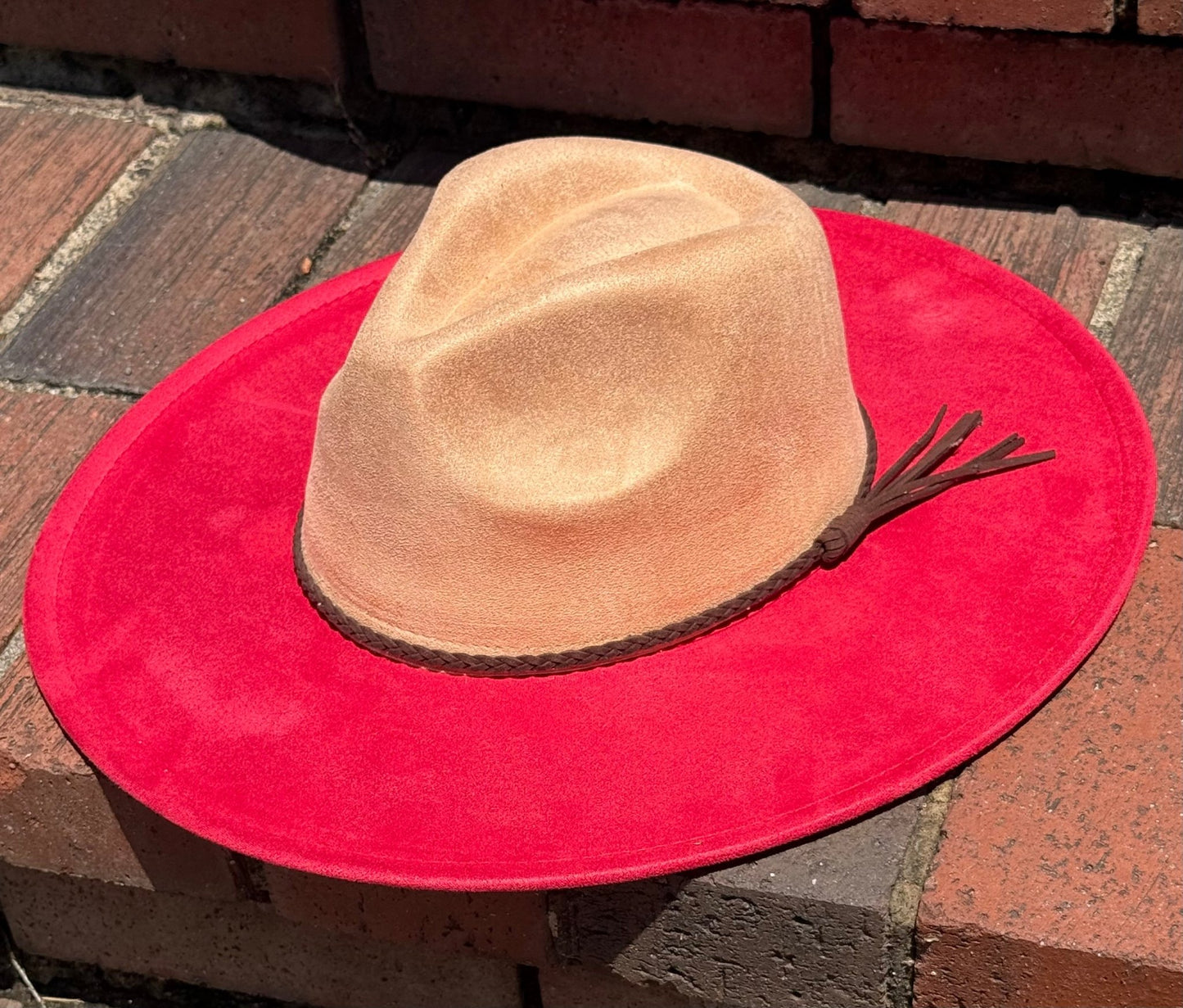Two Toned Suede Hat Blank, Hat for Burning, Hat Pyrography, Fedora Hat, Wide Brim Hat, Hat for Engraving - AccessorizmeeWholesale