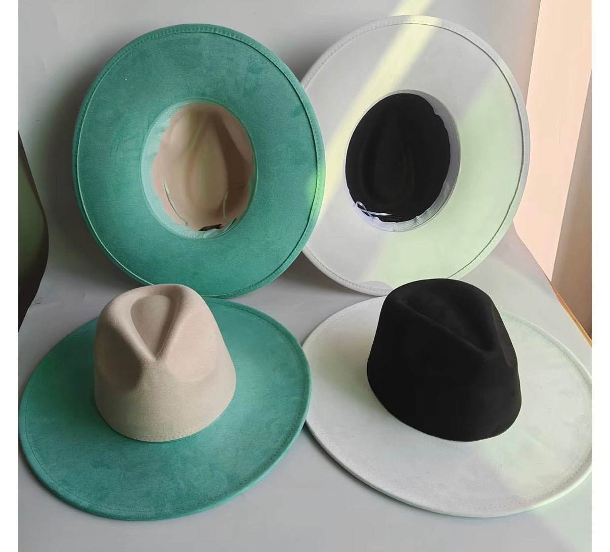 Two Toned Suede Hat Blank, Hat for Burning, Hat Pyrography, Fedora Hat, Wide Brim Hat, Hat for Engraving - AccessorizmeeWholesale