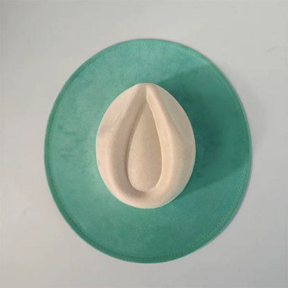 Two Toned Suede Hat Blank, Hat for Burning, Hat Pyrography, Fedora Hat, Wide Brim Hat, Hat for Engraving - AccessorizmeeWholesale