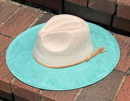 Two Toned Suede Hat Blank, Hat for Burning, Hat Pyrography, Fedora Hat, Wide Brim Hat, Hat for Engraving - AccessorizmeeWholesale