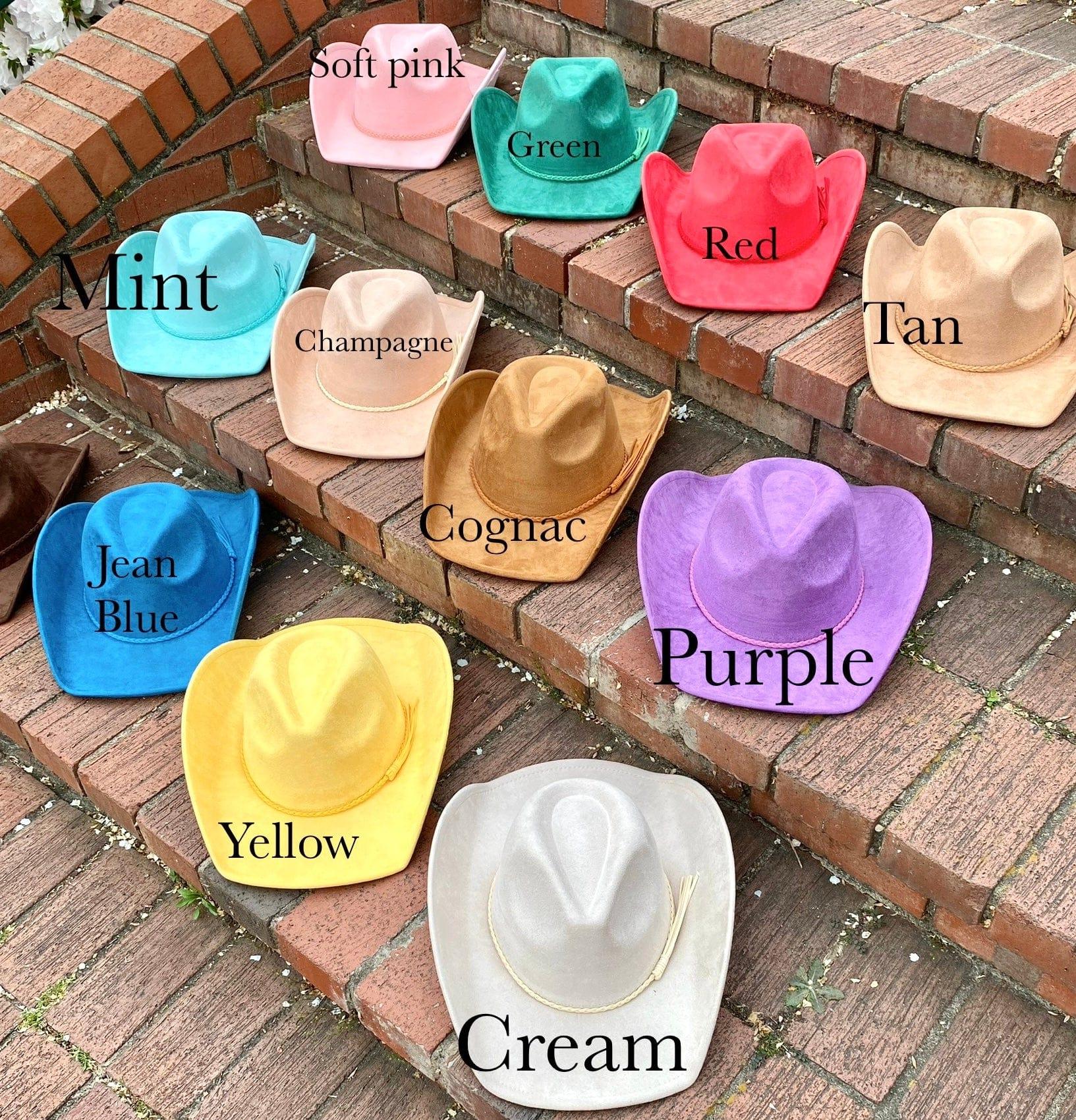 Vegan Suede Cowboy Hat Solid, Solid Cowboy Hat for Burning,, Rancher Hat, Wide Brim Hat, Hat for customization - AccessorizmeeWholesale