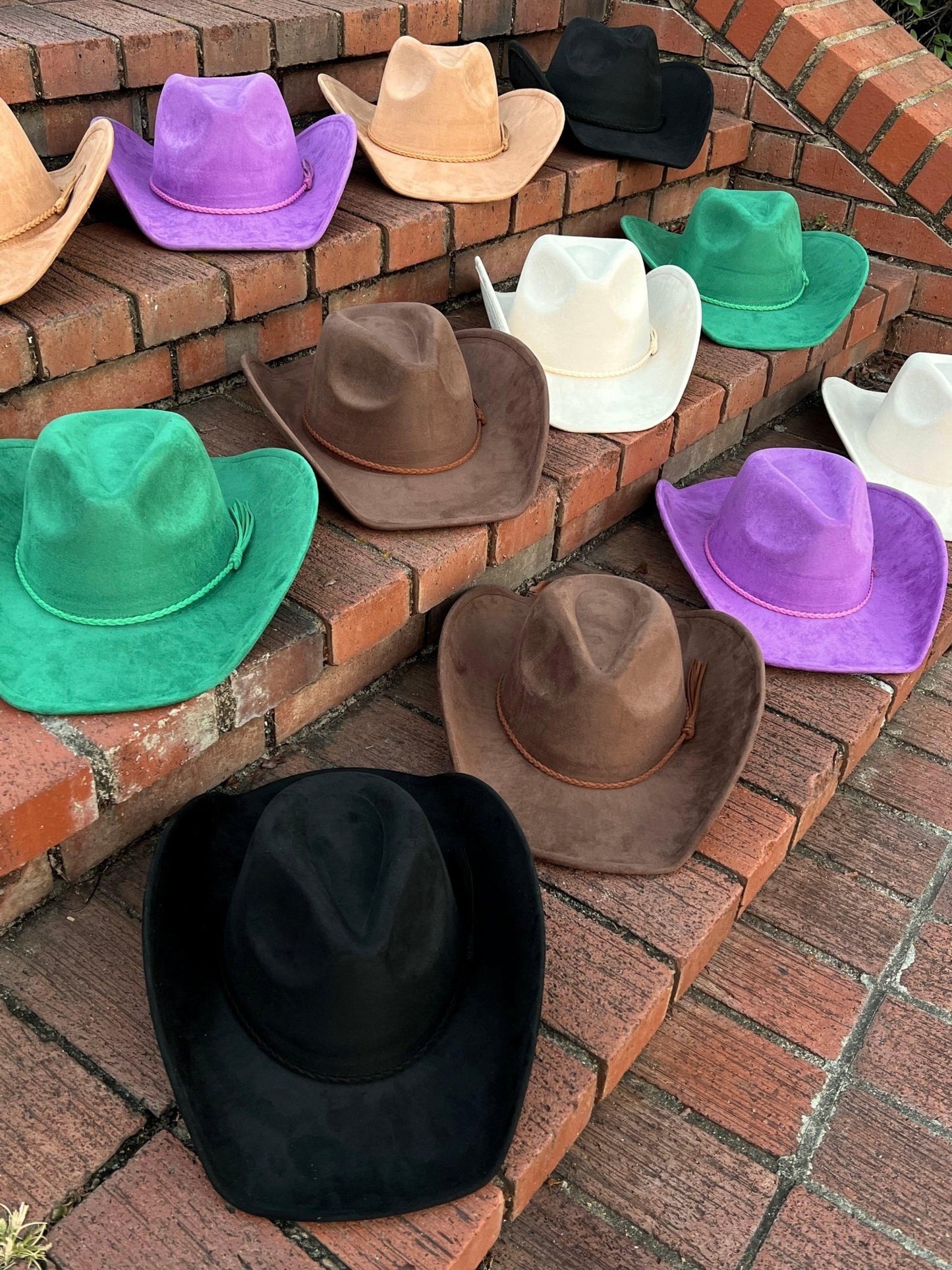Vegan Suede Cowboy Hat Solid, Solid Cowboy Hat for Burning,, Rancher Hat, Wide Brim Hat, Hat for customization - AccessorizmeeWholesale