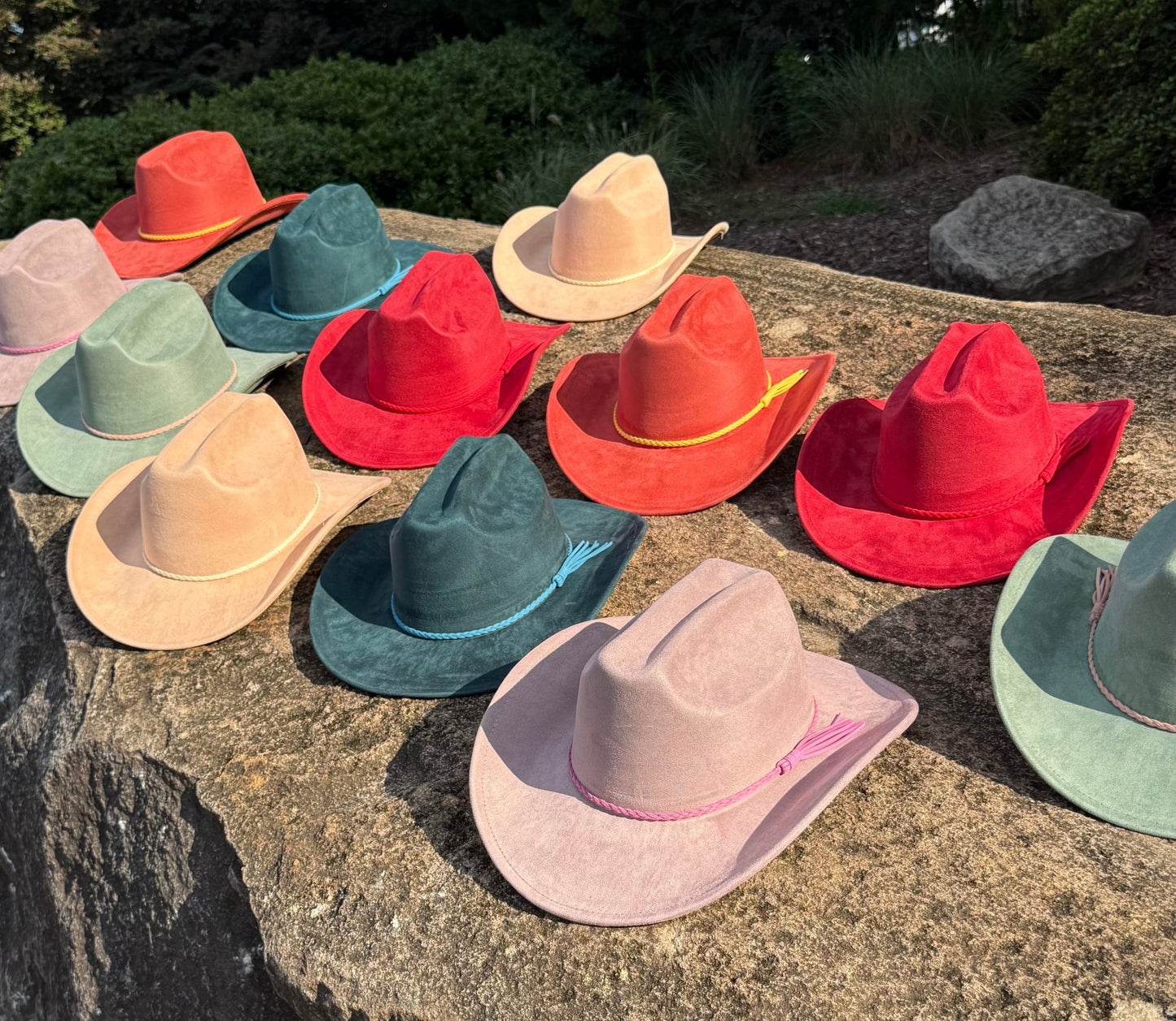 Vegan Suede Cowboy Hat Solid, Solid Cowboy Hat for Burning,Pinched Cowboy Hat, Rancher Hat, Hat for customization - AccessorizmeeWholesale