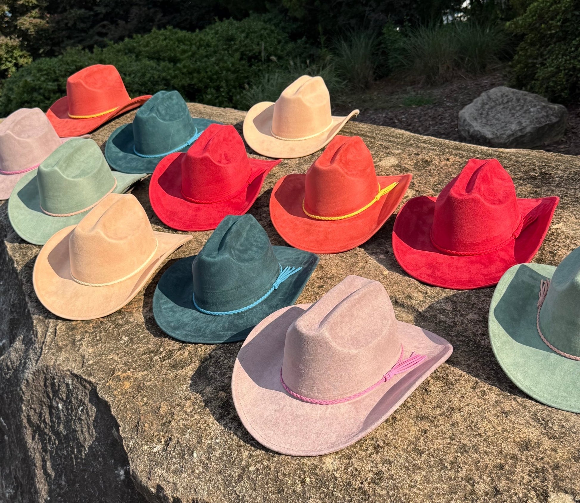 Vegan Suede Cowboy Hat Solid, Solid Cowboy Hat for Burning,Pinched Cowboy Hat, Rancher Hat, Hat for customization - AccessorizmeeWholesale