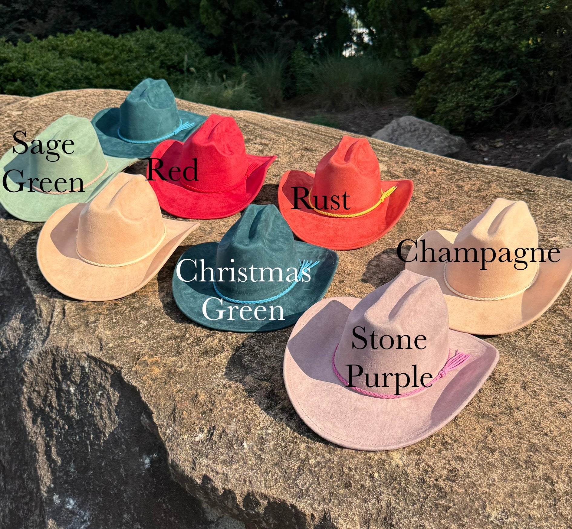 Vegan Suede Cowboy Hat Solid, Solid Cowboy Hat for Burning,Pinched Cowboy Hat, Rancher Hat, Hat for customization - AccessorizmeeWholesale