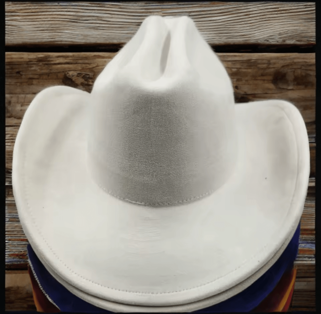 Vegan Suede Cowboy Hat Solid, Solid Cowboy Hat for Burning,Pinched Cowboy Hat, Rancher Hat, Hat for customization - AccessorizmeeWholesale