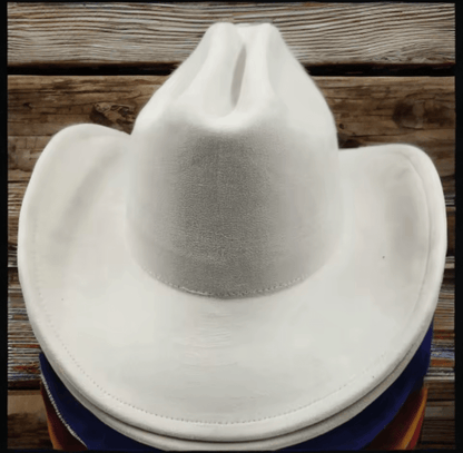 Vegan Suede Cowboy Hat Solid, Solid Cowboy Hat for Burning,Pinched Cowboy Hat, Rancher Hat, Hat for customization - AccessorizmeeWholesale