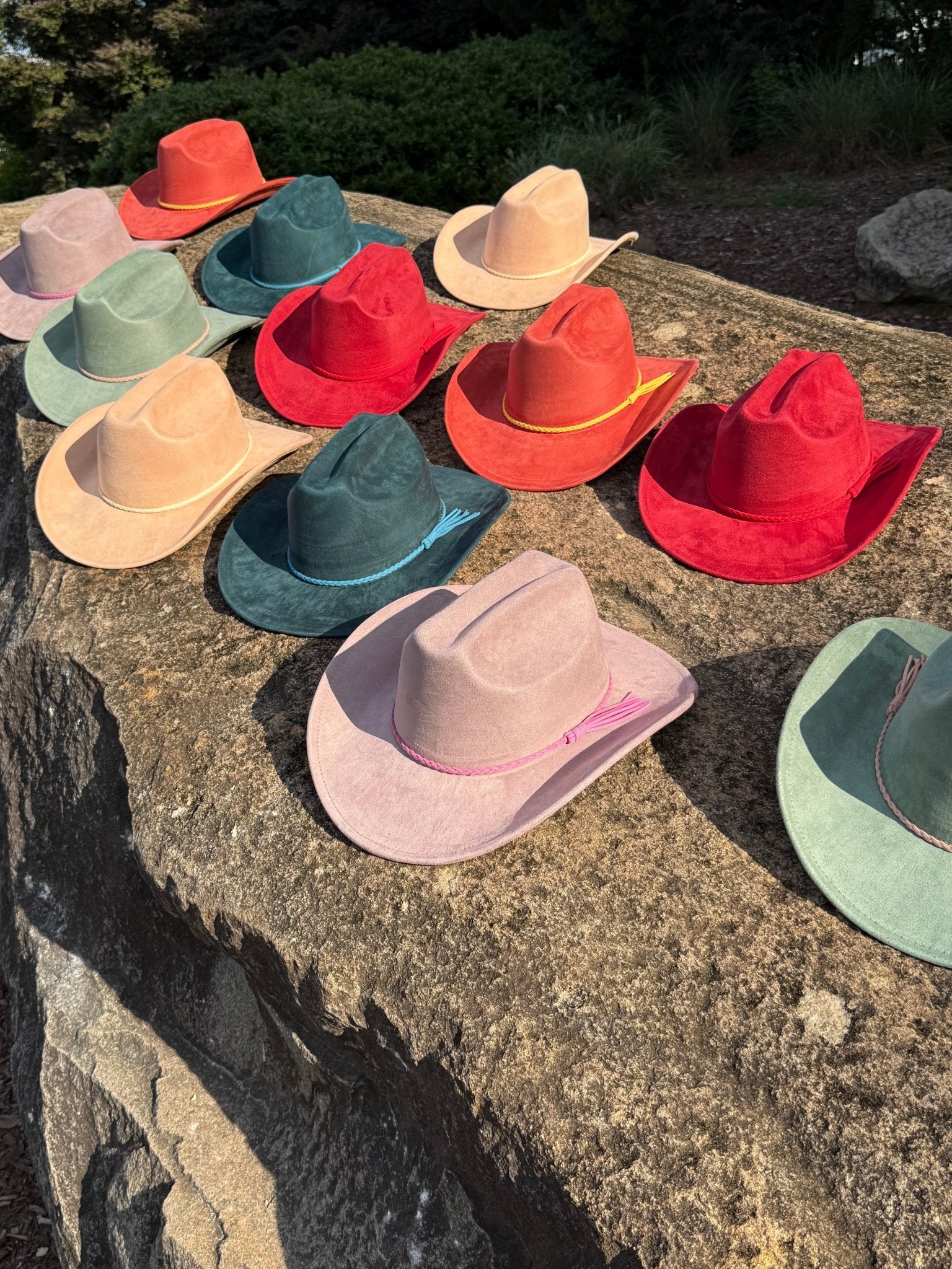 Vegan Suede Cowboy Hat Solid, Solid Cowboy Hat for Burning,Pinched Cowboy Hat, Rancher Hat, Hat for customization - AccessorizmeeWholesale