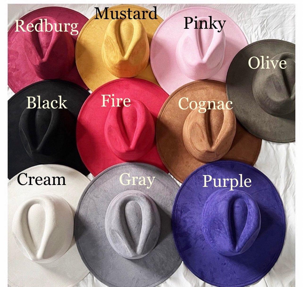 Vegan Suede Hat Blank, Hat for Burning, Hat Pyrography, Fedora Hat, Wide Brim Hat, Hat for Engraving - AccessorizmeeWholesale