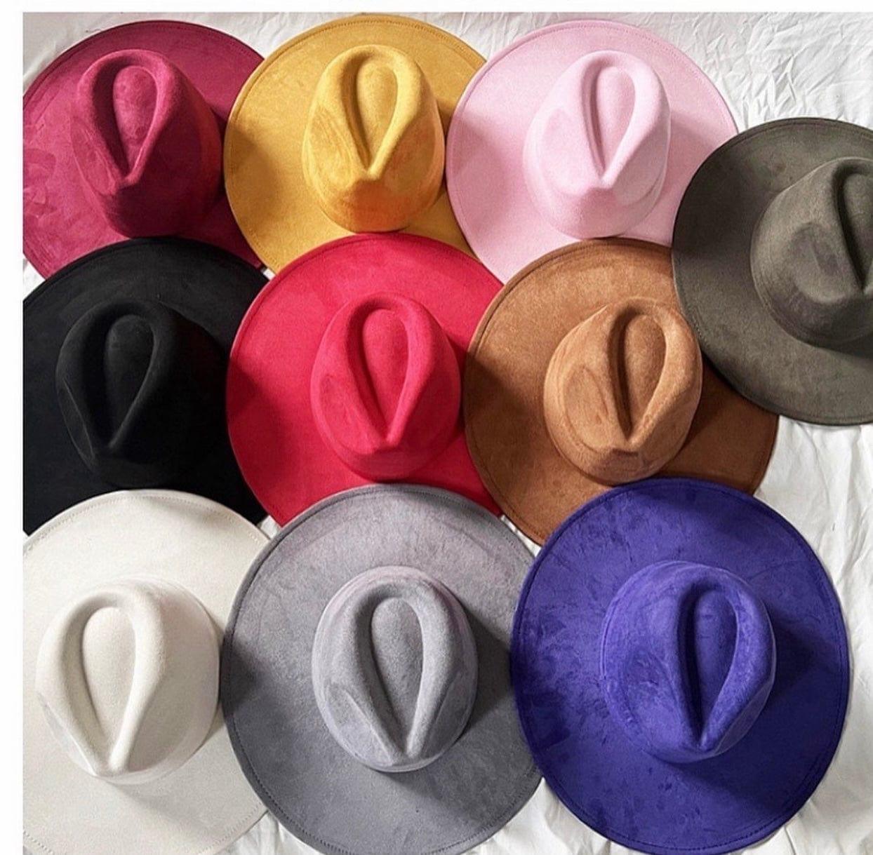 Vegan Suede Hat Blank, Hat for Burning, Hat Pyrography, Fedora Hat, Wide Brim Hat, Hat for Engraving - AccessorizmeeWholesale