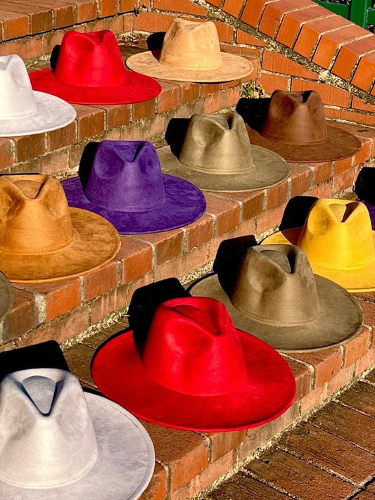 Vegan Suede Hat Blank, Hat for Burning, Hat Pyrography, Fedora Hat, Wide Brim Hat, Hat for Engraving - AccessorizmeeWholesale