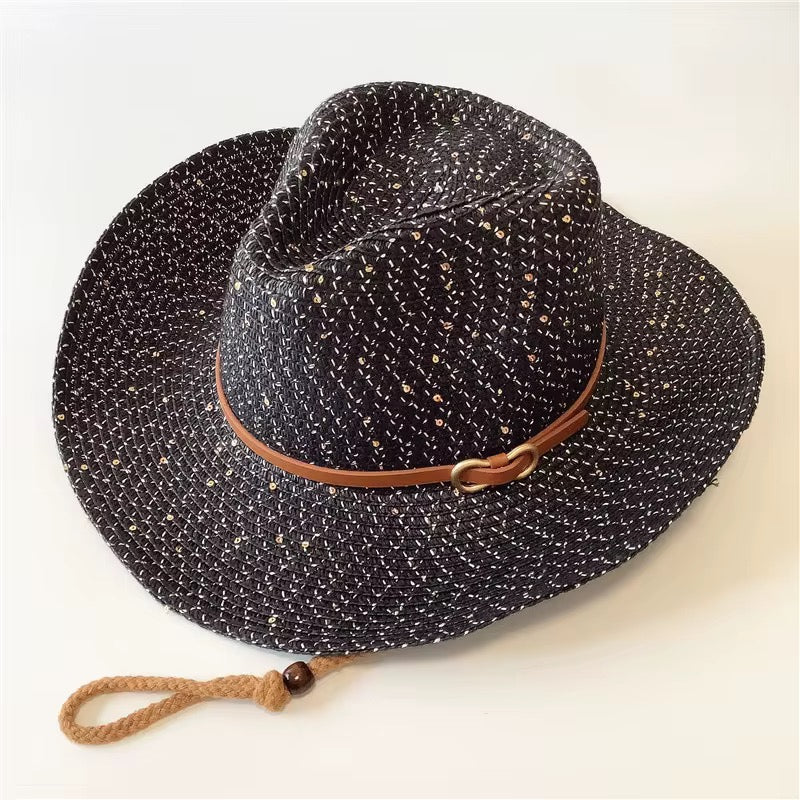 Western Spark Woven Straw Cowboy Hat - AccessorizmeeWholesale