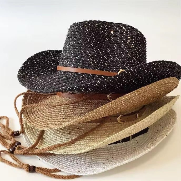 Western Spark Woven Straw Cowboy Hat - AccessorizmeeWholesale