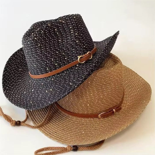 Western Spark Woven Straw Cowboy Hat - AccessorizmeeWholesale