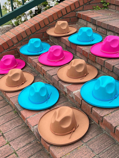 Wide Brim Lux Pencil brim Fedora - AccessorizmeeWholesale