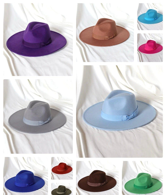 Wide Stiff Brim Bow Fedora - AccessorizmeeWholesale