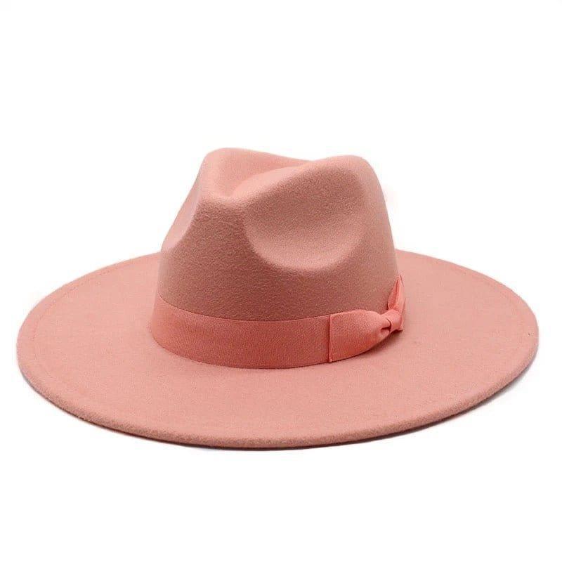 Wide Stiff Brim Bow Fedora - AccessorizmeeWholesale